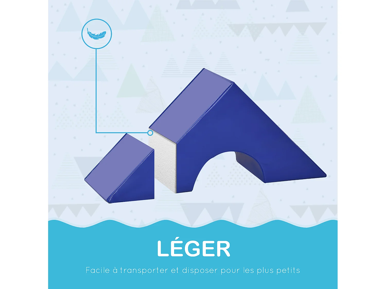 11 blocs de construction en mousse XXL - modules de motricité - jouets éducatifs - certifiés normes EN71-1-2-3 - mousse EPE revêtement PU multicolore