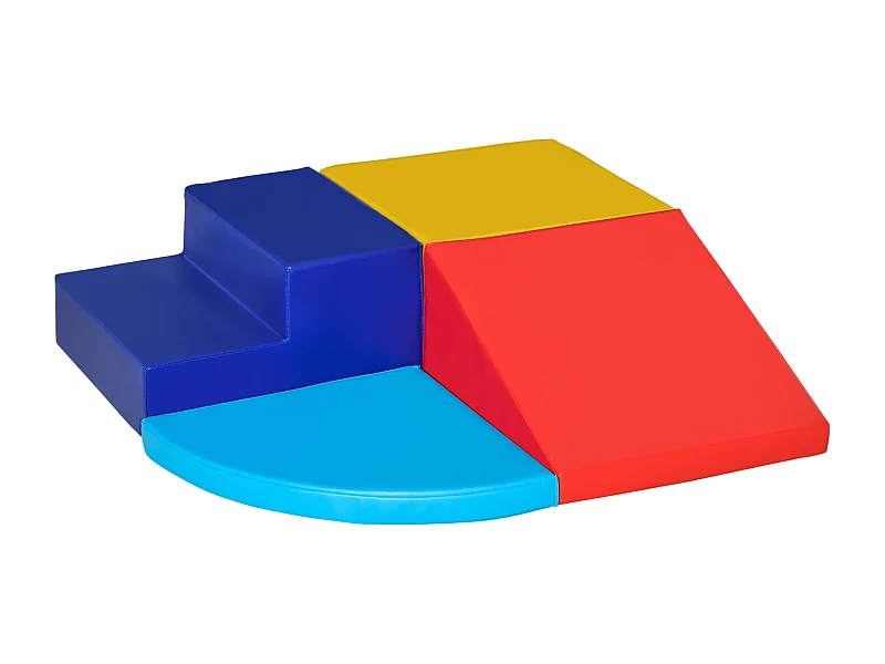 4 blocs de construction en mousse XL - modules de motricité - certifiés normes EN71-1-2-3 - mousse EPE revêtement PU bleu rouge jaune