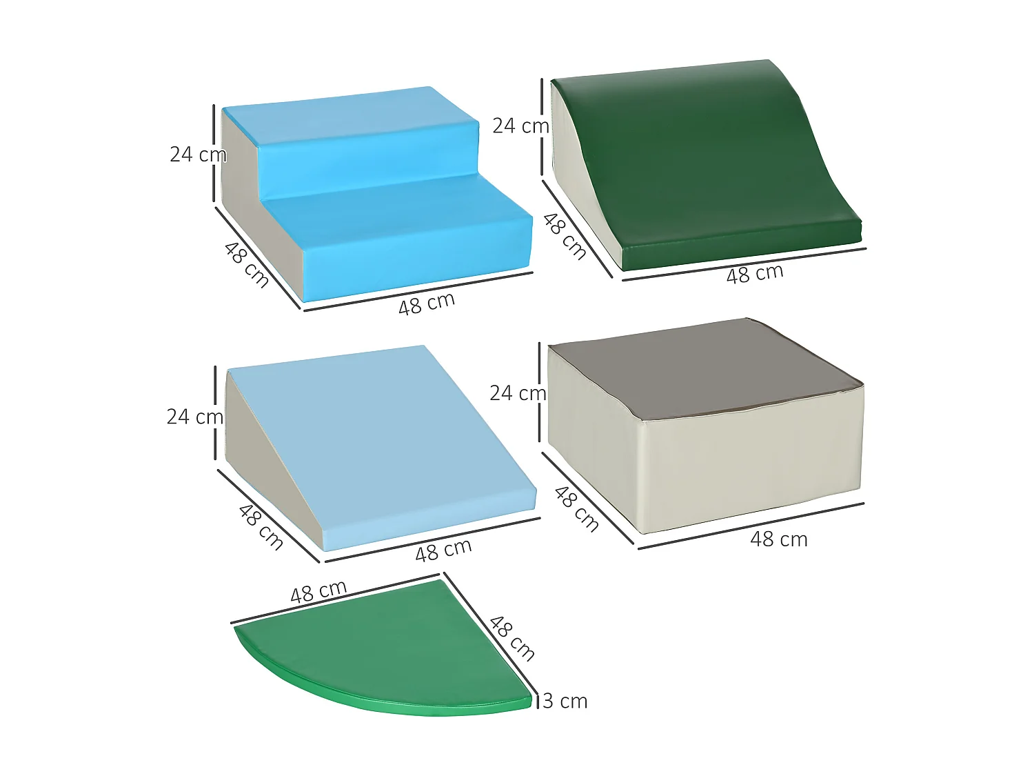 6 blocs de construction en mousse XL - modules de motricité - jouets éducatifs - certifiés normes EN71-1-2-3 - mousse EPE revêtement PU multicolore