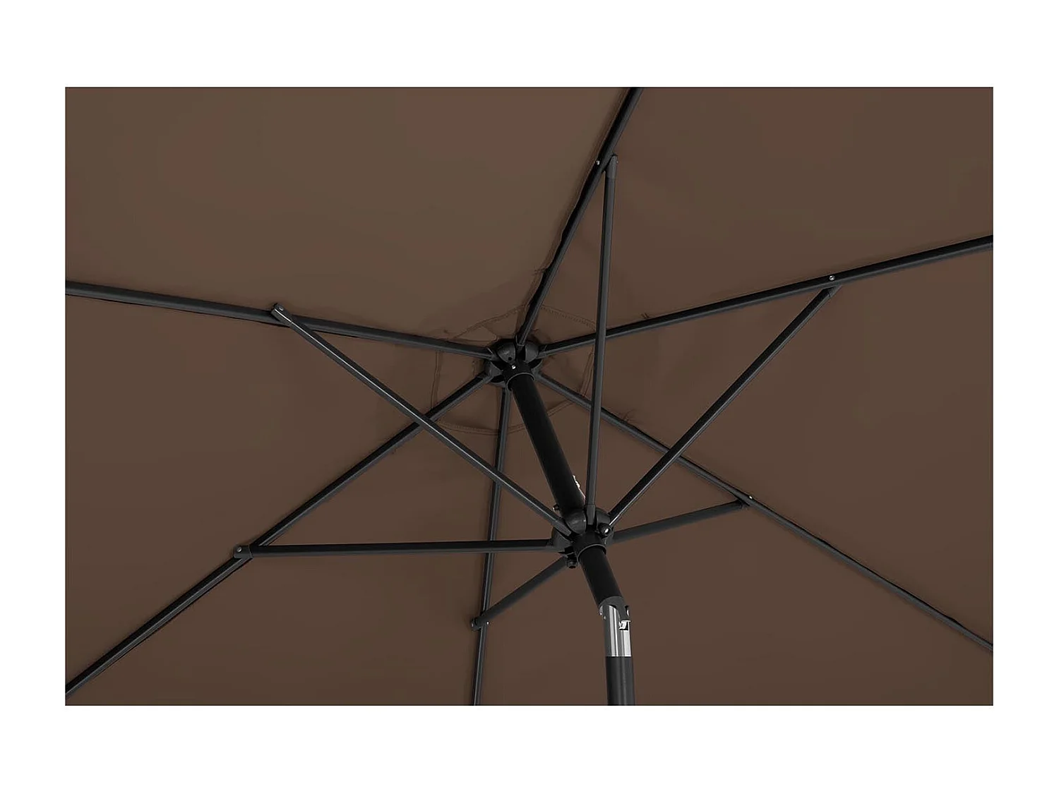 Parasol de terrasse hexagonal marron 295 x 295 x 248 cm 14_0007563