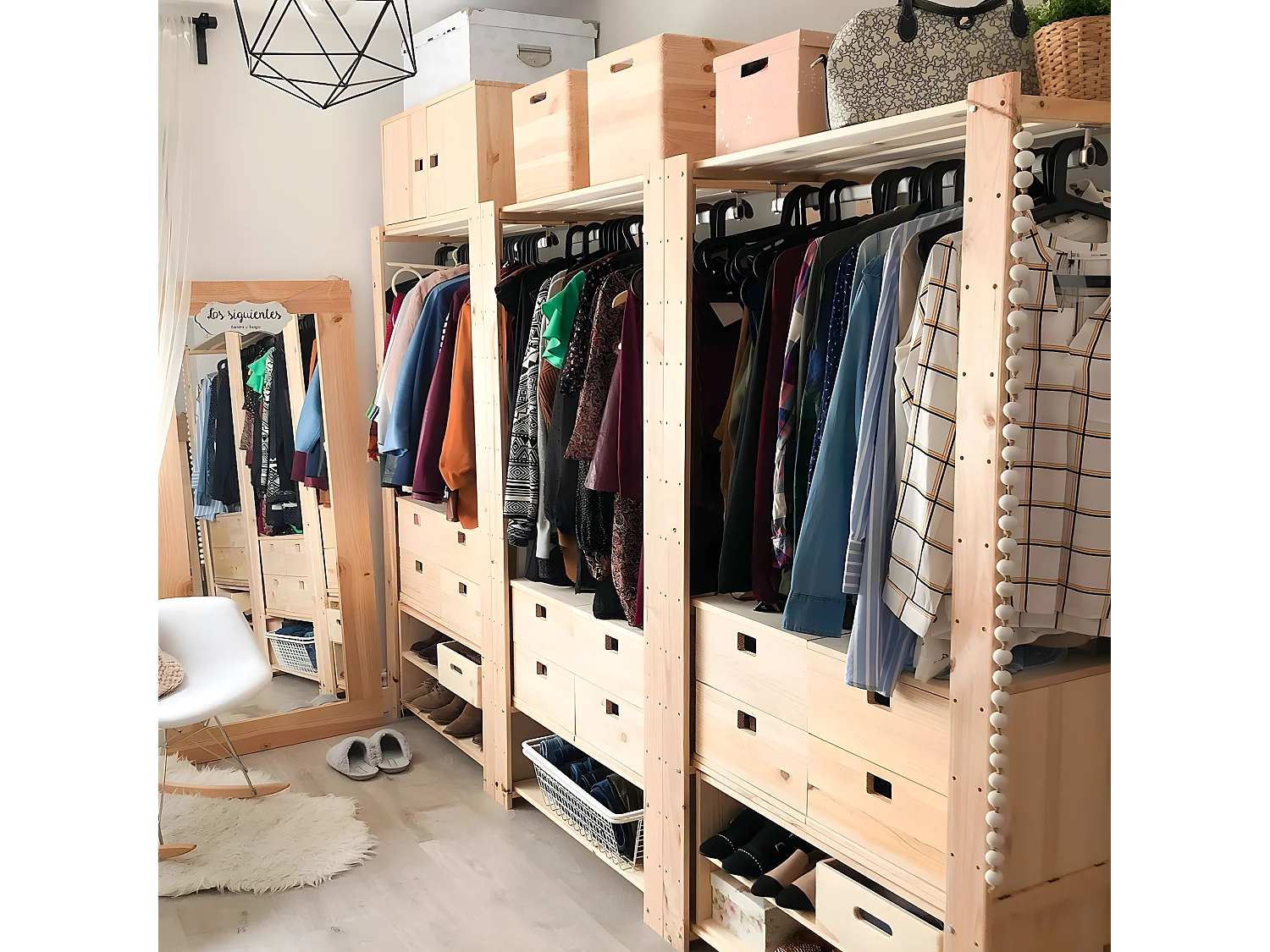 Bloc 2 tiroirs en pin massif - L36,2 x H36,2 cm