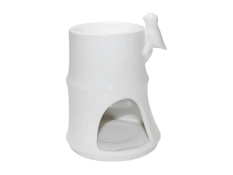 Quemador de perfume de bambú en cerámica lacada