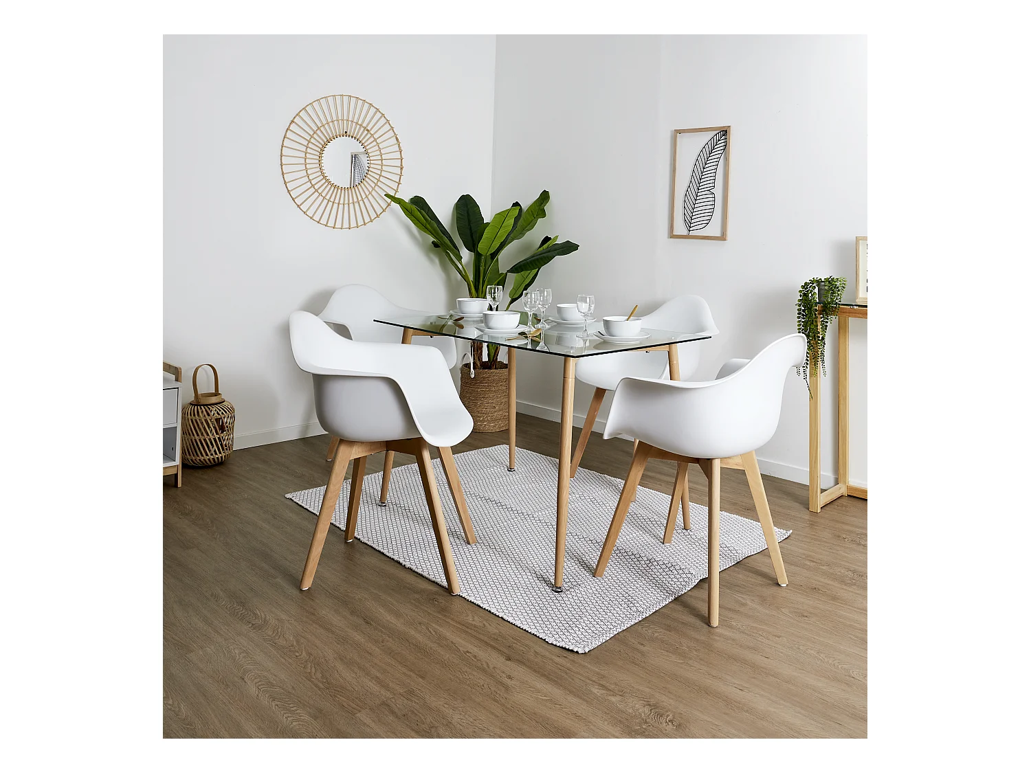 Fauteuil Scandinave Blanc - Lot De 2 Blanc