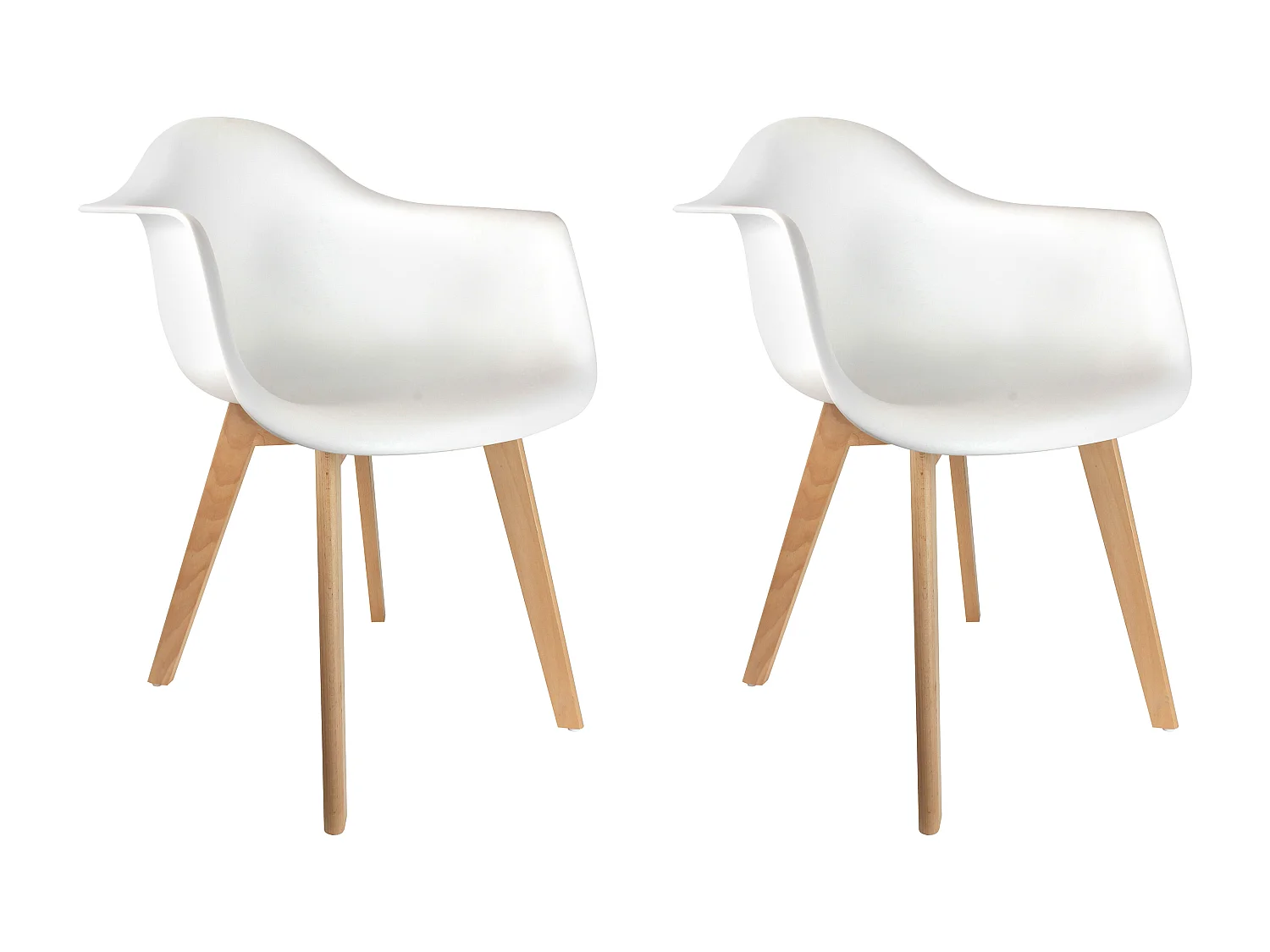 Fauteuil Scandinave Blanc - Lot De 2 Blanc