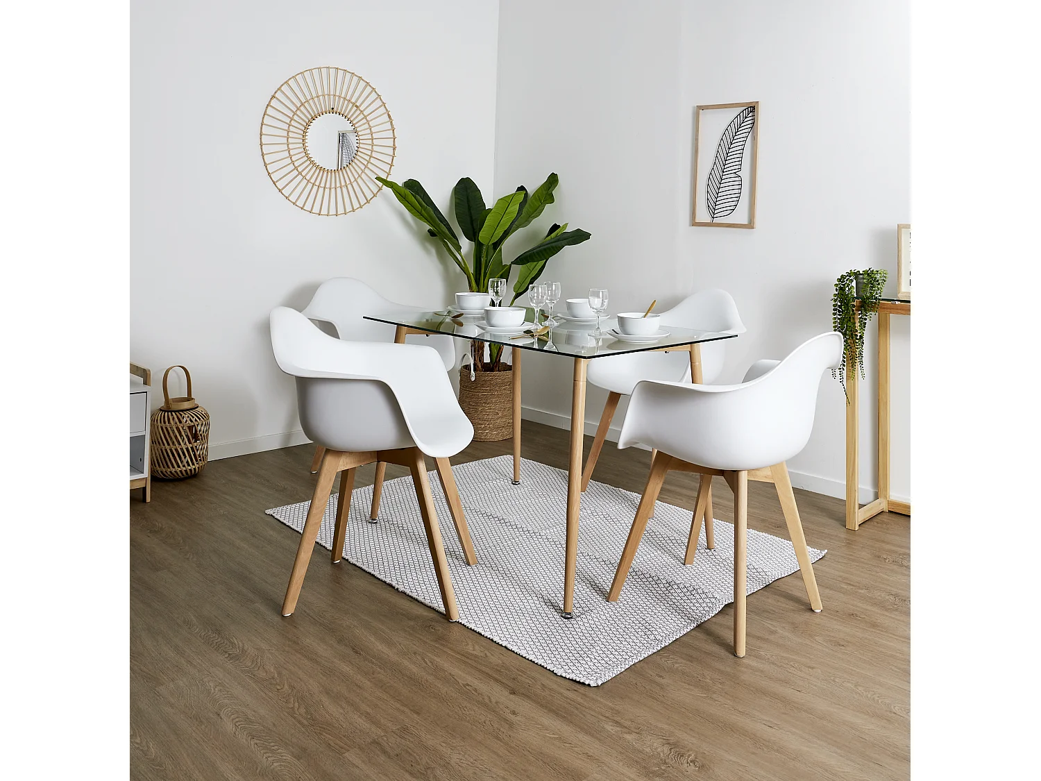 Fauteuil Scandinave Blanc - Lot De 2 Blanc