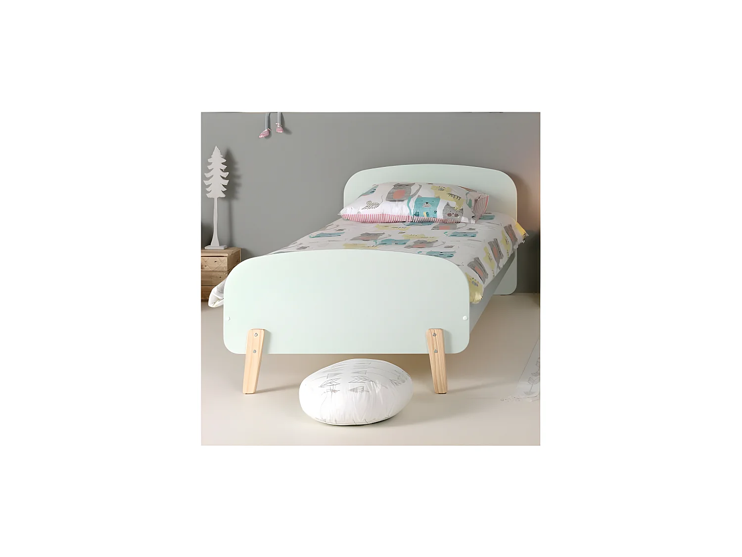 Lit Enfant K1 90x200 - Sommier inclus VERT Livré avec sommiers