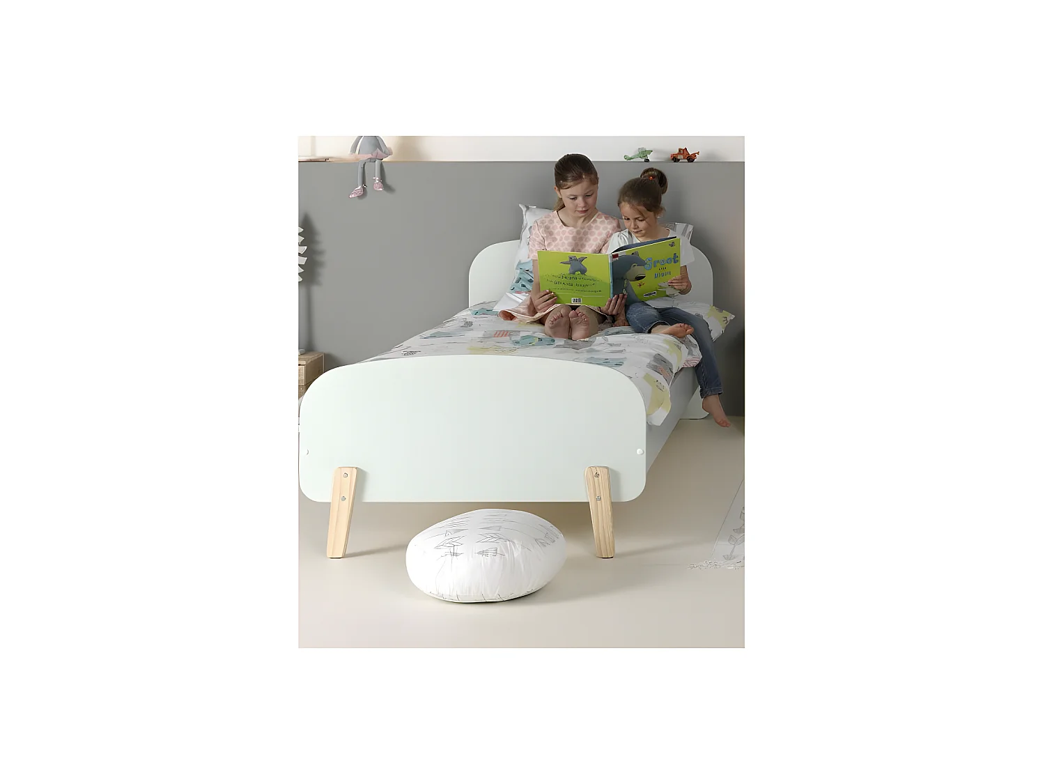 Lit Enfant K1 90x200 - Sommier inclus VERT Livré avec sommiers