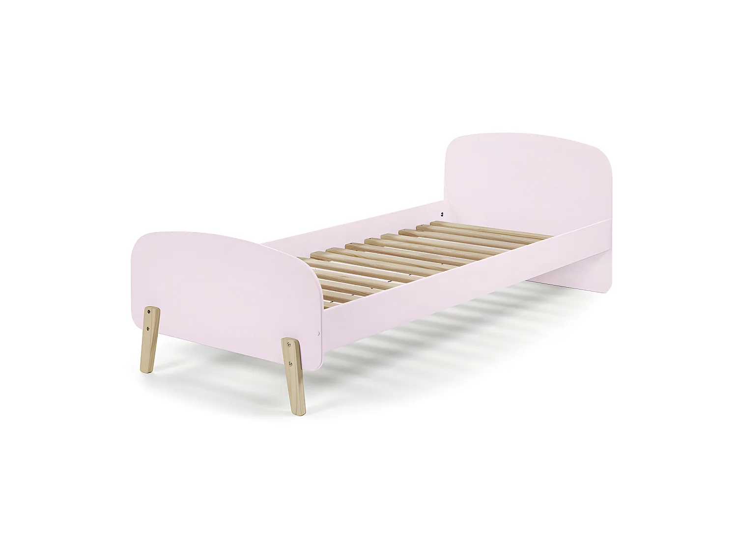Lit Enfant K1 90x200 - Sommier inclus ROSE Livré avec sommiers