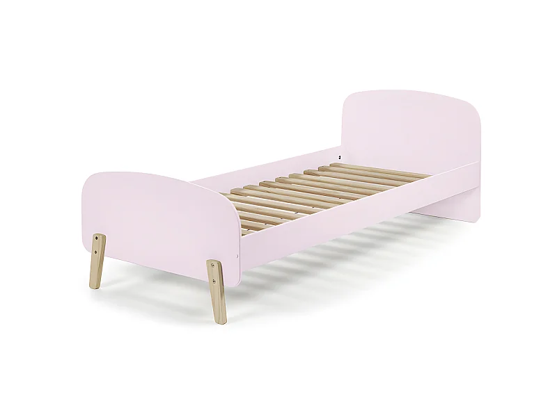 Lit Enfant K1 90x200 - Sommier inclus ROSE Livré avec sommiers