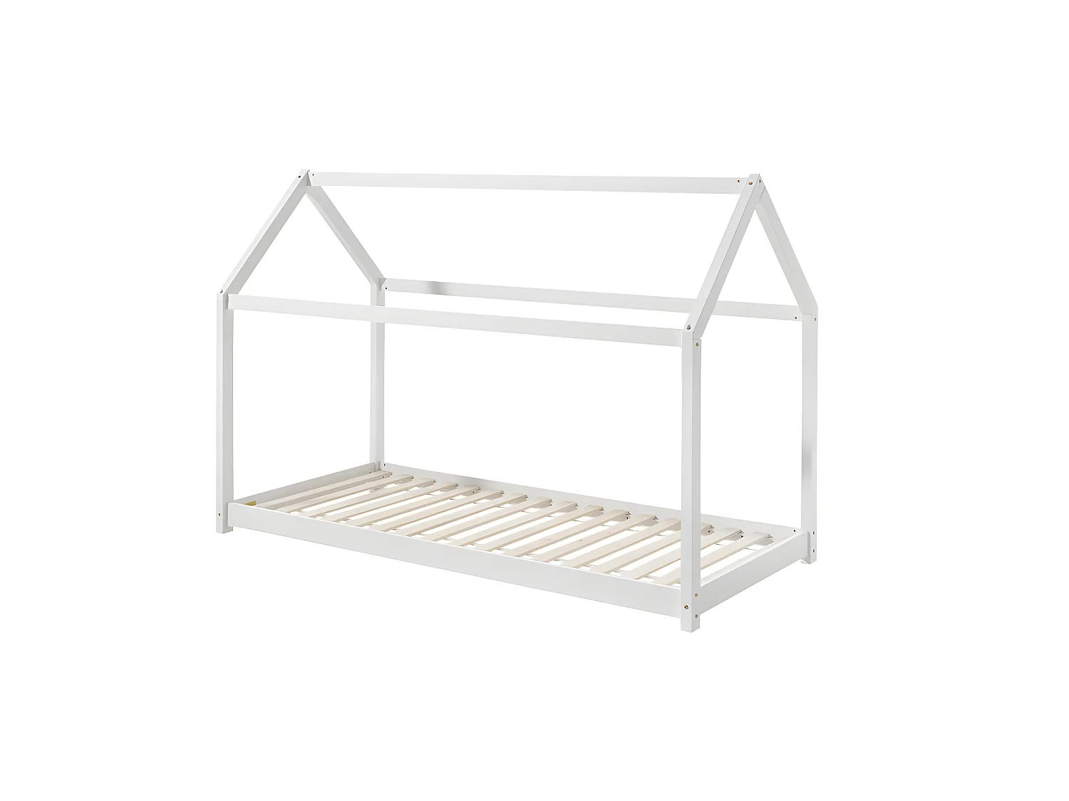 LIT CABANE  90x200 - sommier inclus Blanc Livré avec sommiers
