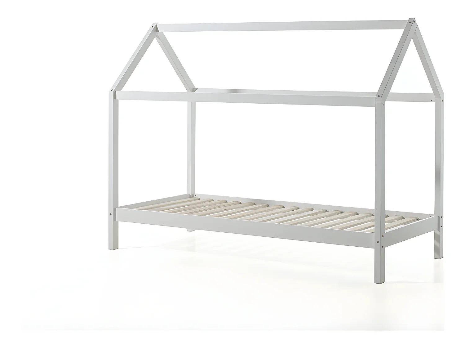 Lit Cabane D1 90x200 - sommier inclus Blanc Livré avec sommiers