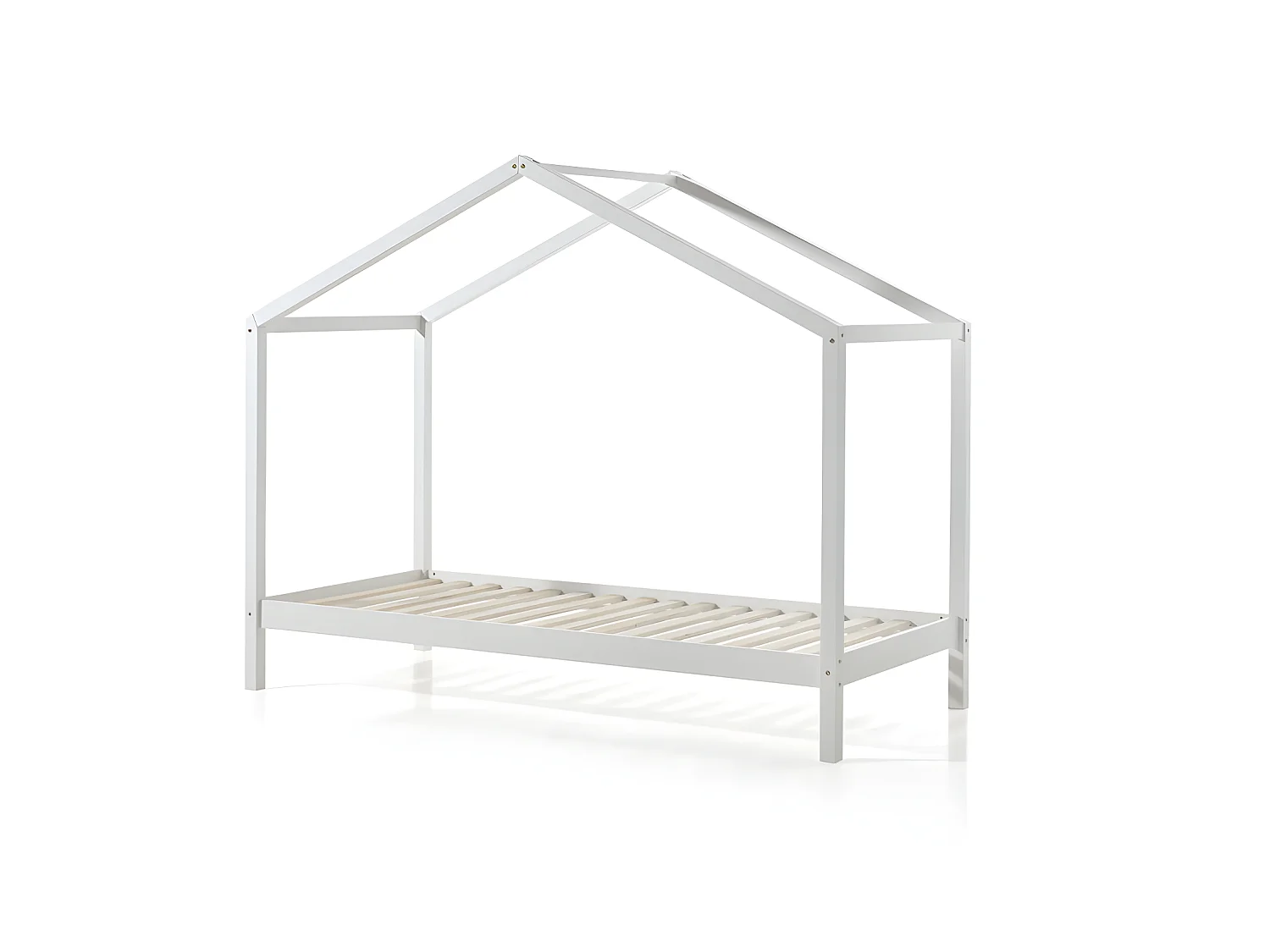 Lit Cabane  D2 90x200 - sommier inclus Blanc Livré avec sommiers