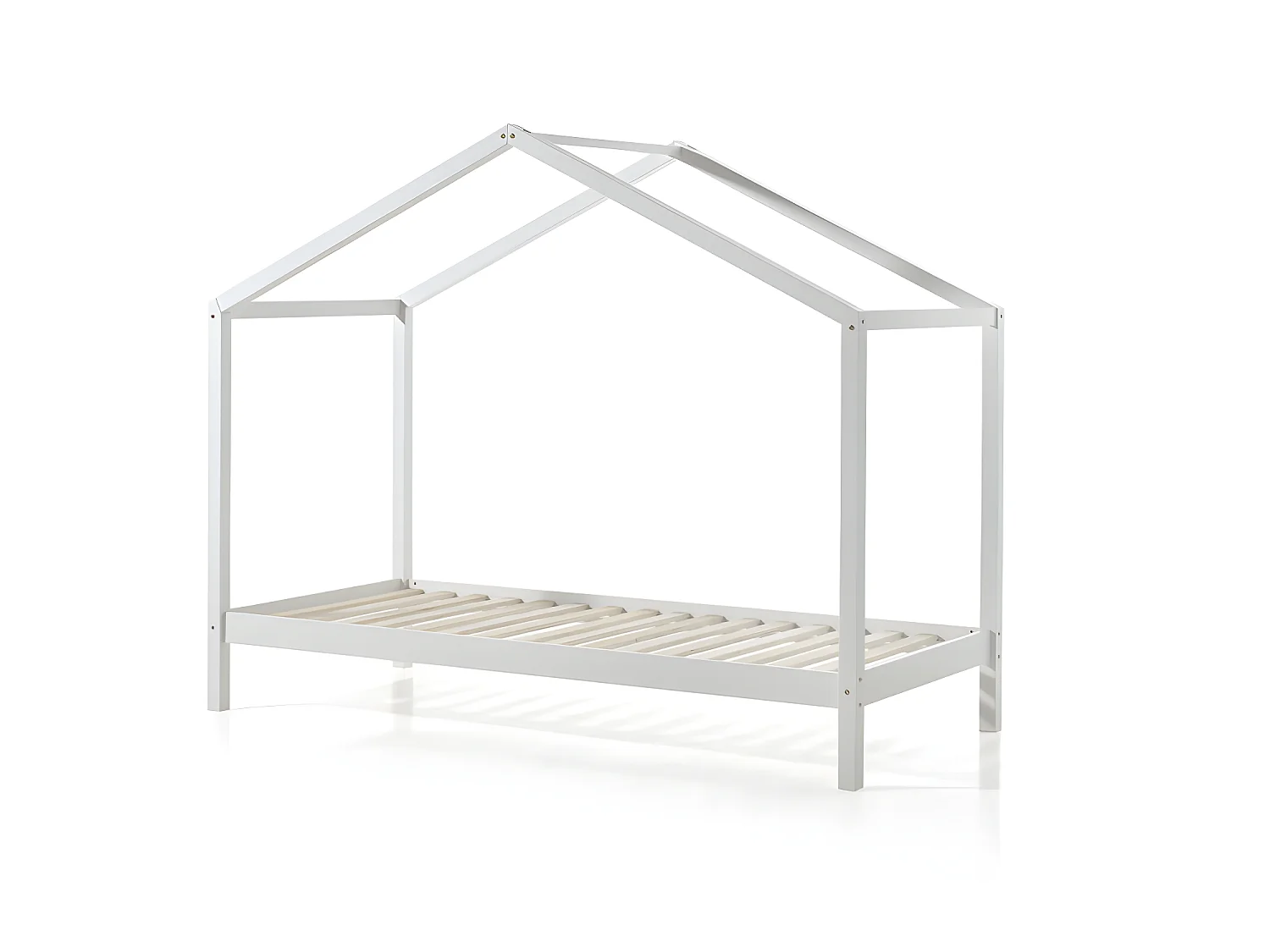 Lit Cabane  D2 90x200 - sommier inclus Blanc Livré avec sommiers