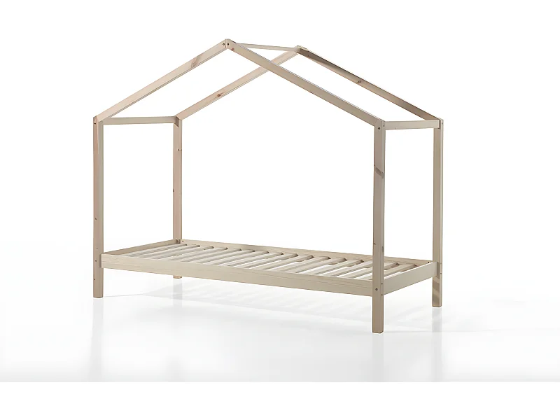 Lit Cabane  D2 90x200 - sommier inclus Pin Livré avec sommiers