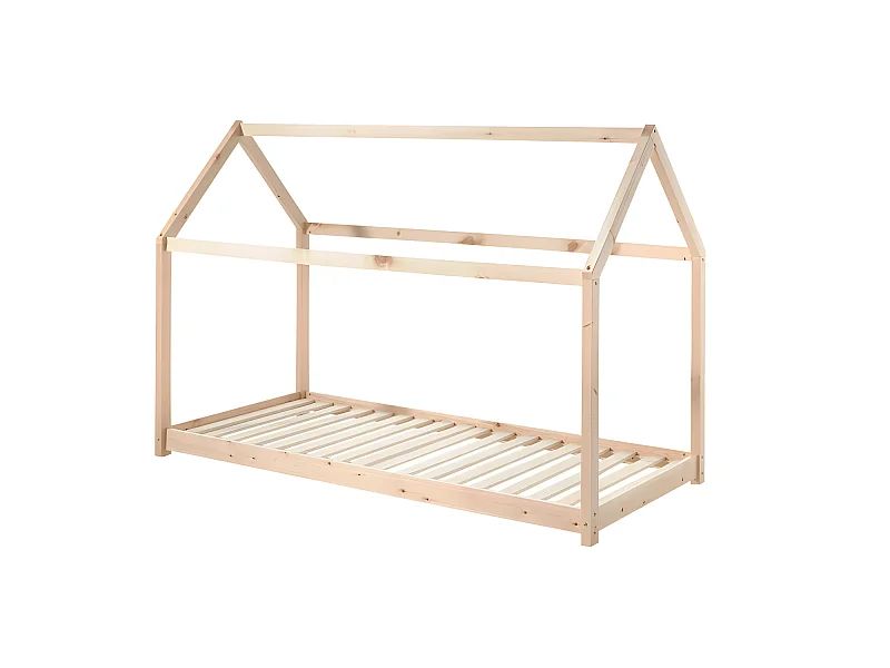 LIT CABANE  90x200 - sommier inclus Pin Livré avec sommiers