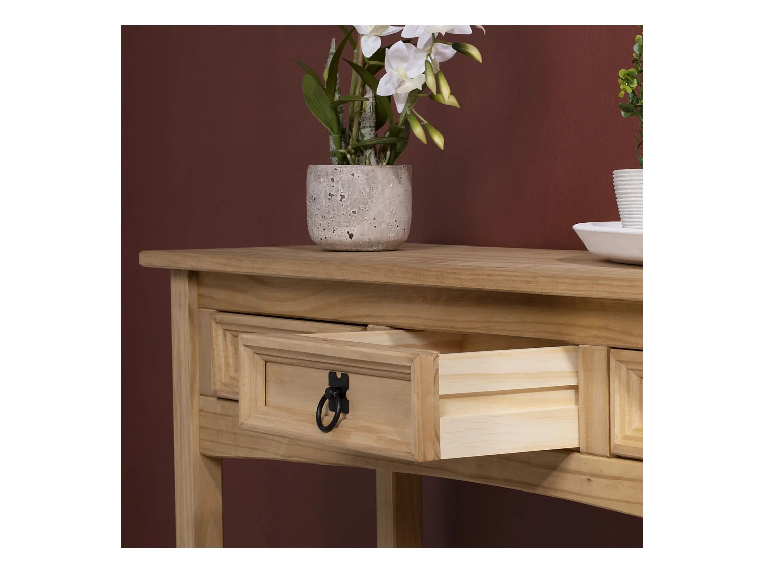 IDIMEX Console Meuble SALSA Table d'appoint en Bois, Meuble de Rangement Entrée ou Salon, avec 3 tiroirs, en pin Massif