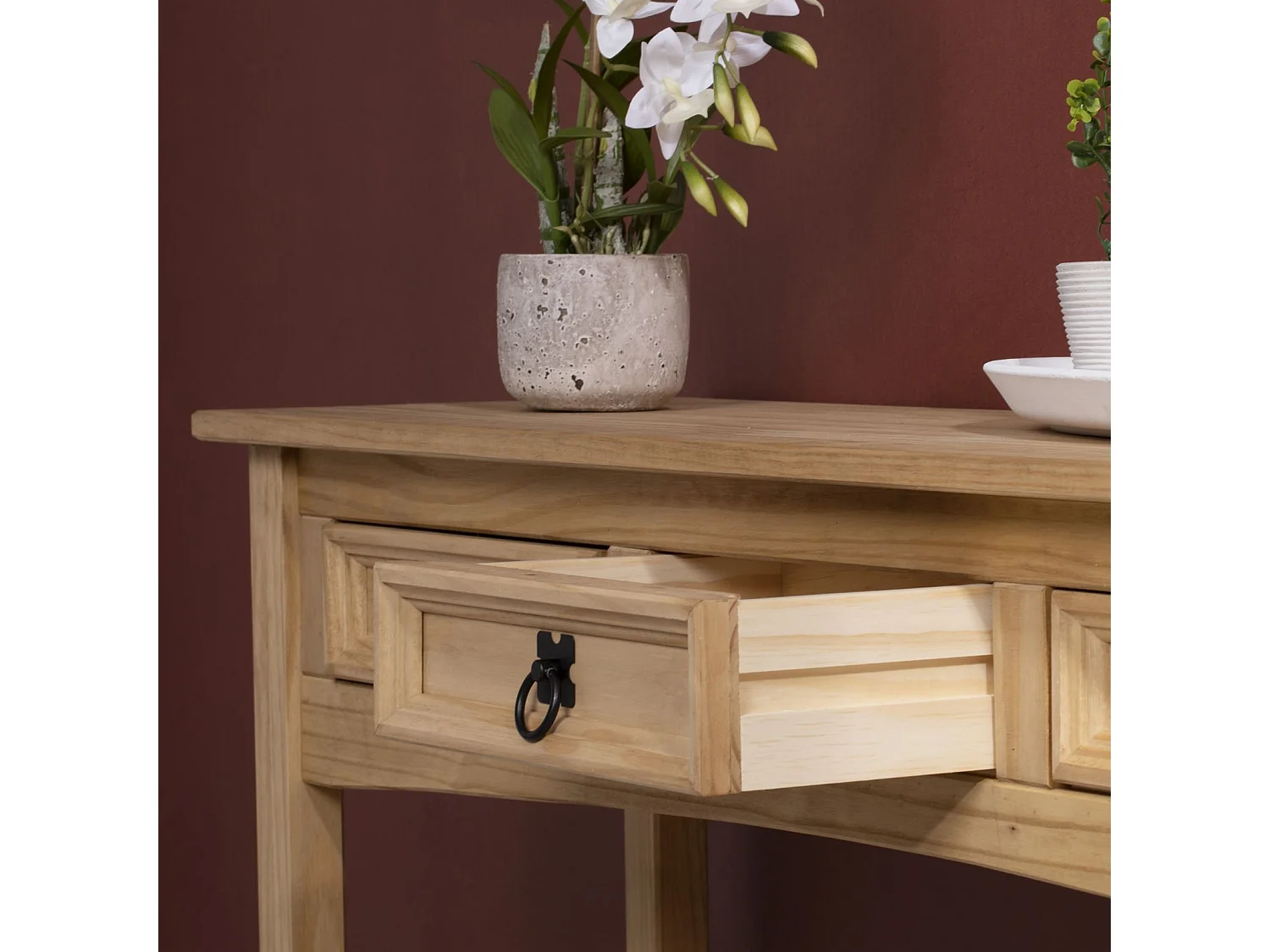 IDIMEX Console Meuble SALSA Table d'appoint en Bois, Meuble de Rangement Entrée ou Salon, avec 3 tiroirs, en pin Massif