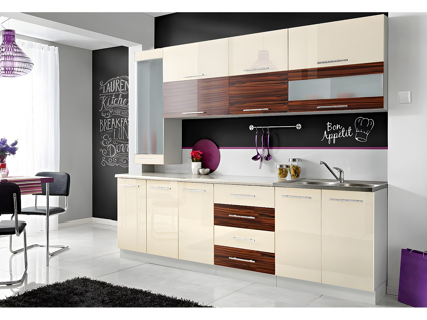 COVE S Cuisine Complète L 260 cm 8pcs + Plan de travail INCLUS