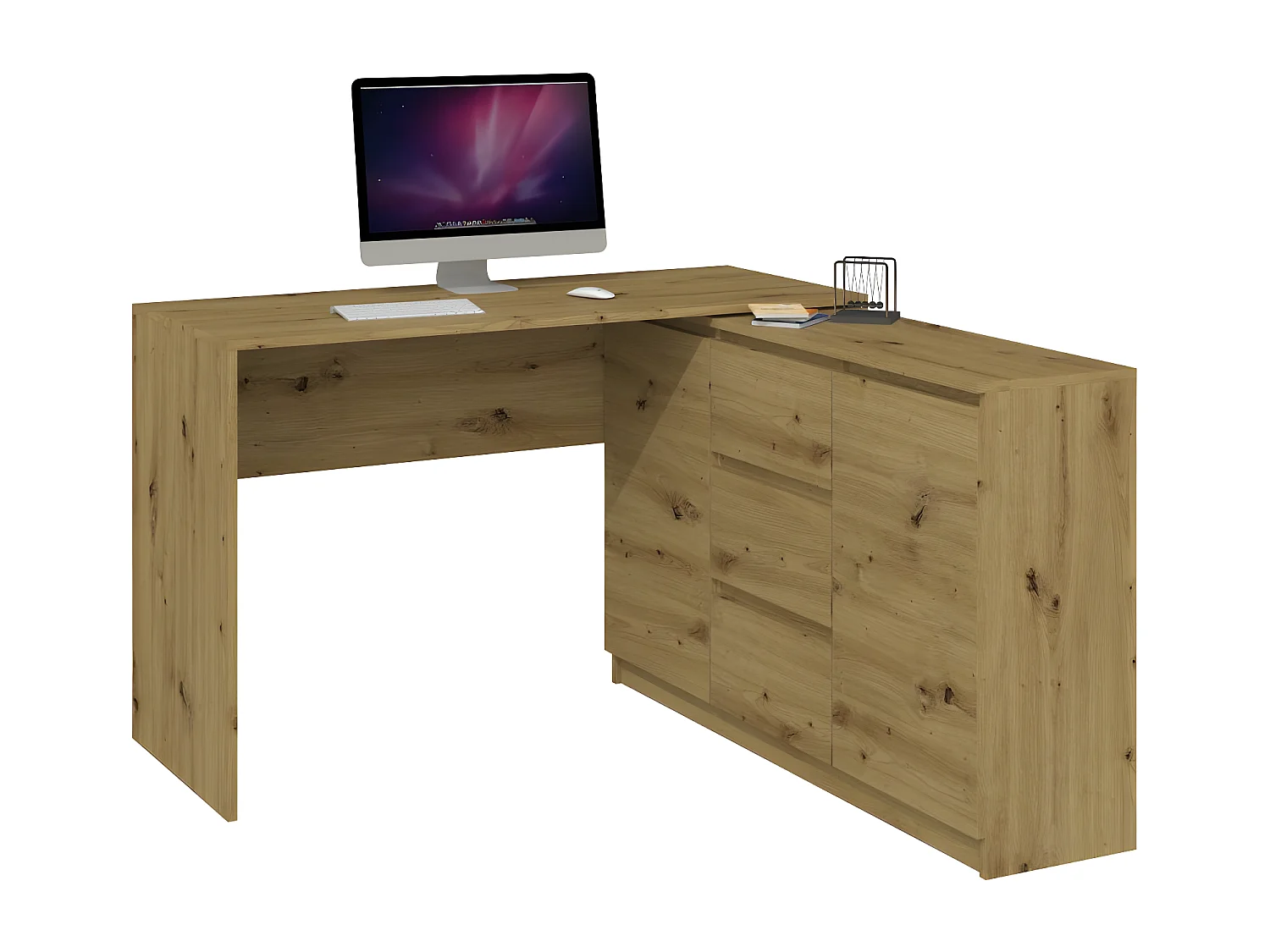 HORN | Cocina modular + lineal completa L 200 cm 6 piezas | Encimera INCLUIDO | Muebles de cocina | Doble acabado