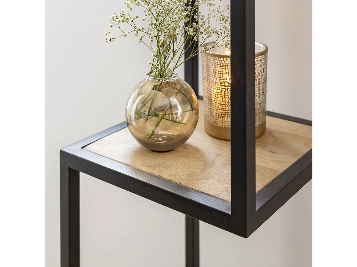 Etagère en bois de manguier et métal Ulysse