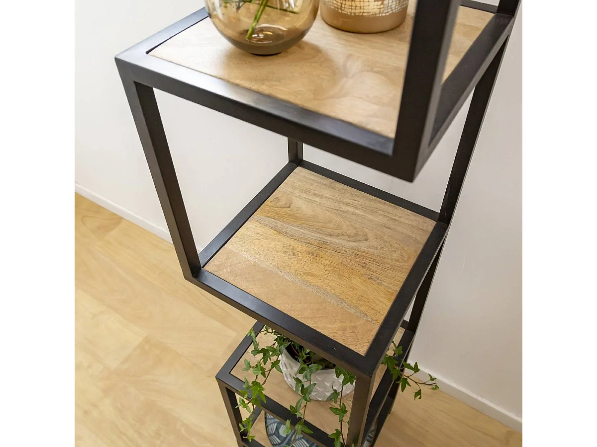 Etagère en bois de manguier et métal Ulysse
