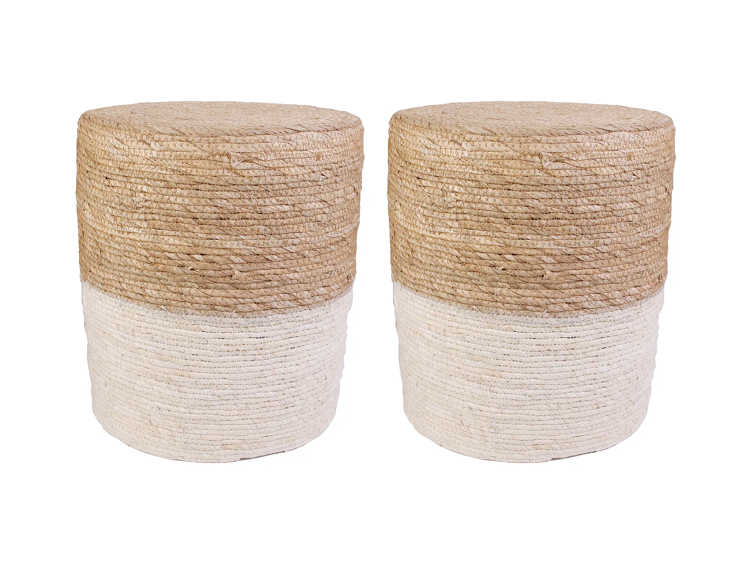 Pouf jonc de mer blue lagoon