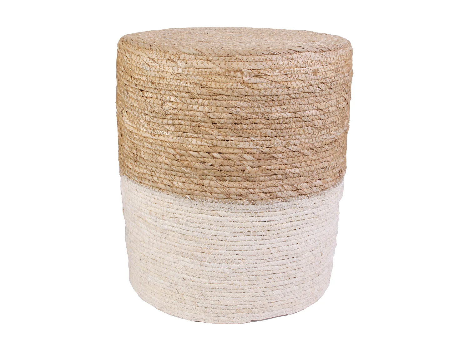 Pouf Tresse Beige - Lot De 2 Beige