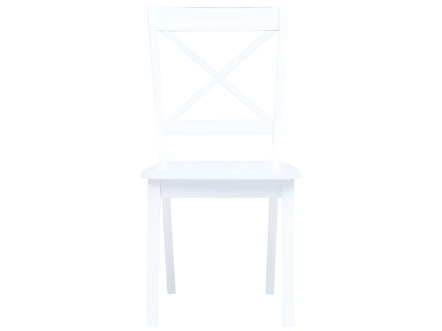 Lot de 2 chaises de salle à manger cuisine design classique blanc bois d'hévéa massif CDS020160