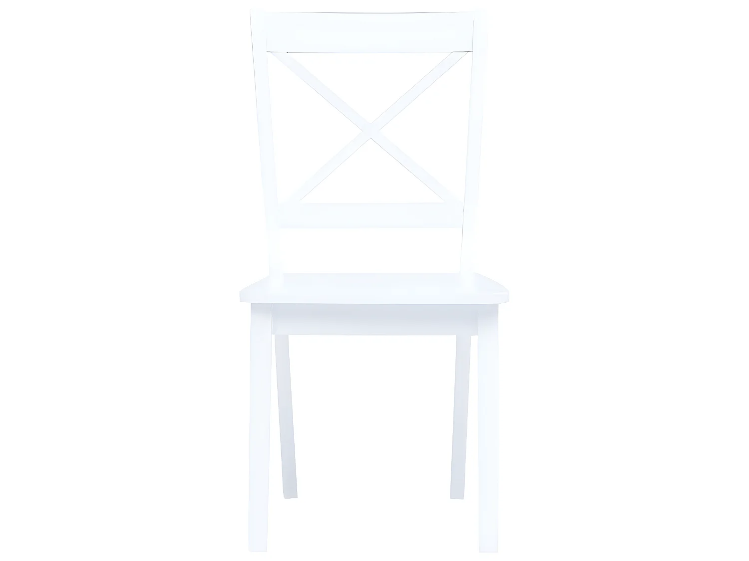 Lot de 4 chaises de salle à manger cuisine design classique blanc bois d'hévéa massif CDS021227