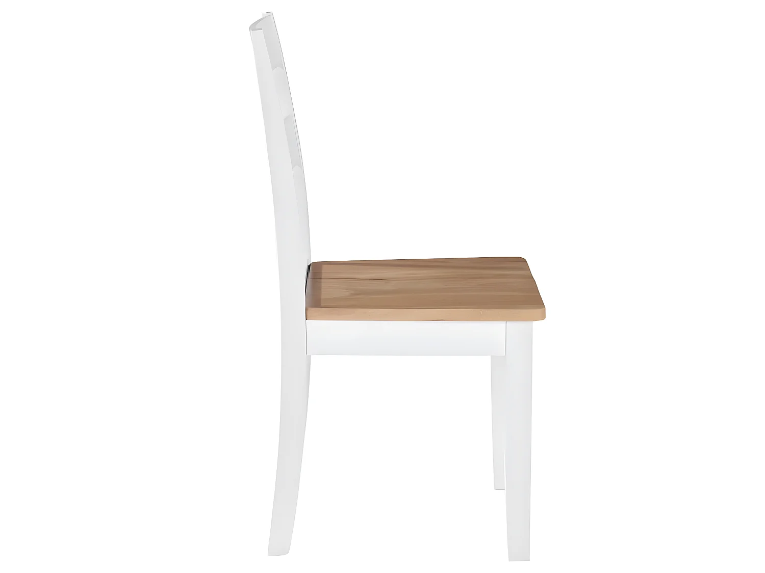 Lot de 2 chaises de salle à manger cuisine design classique bois d'hévéa massif blanc CDS020162
