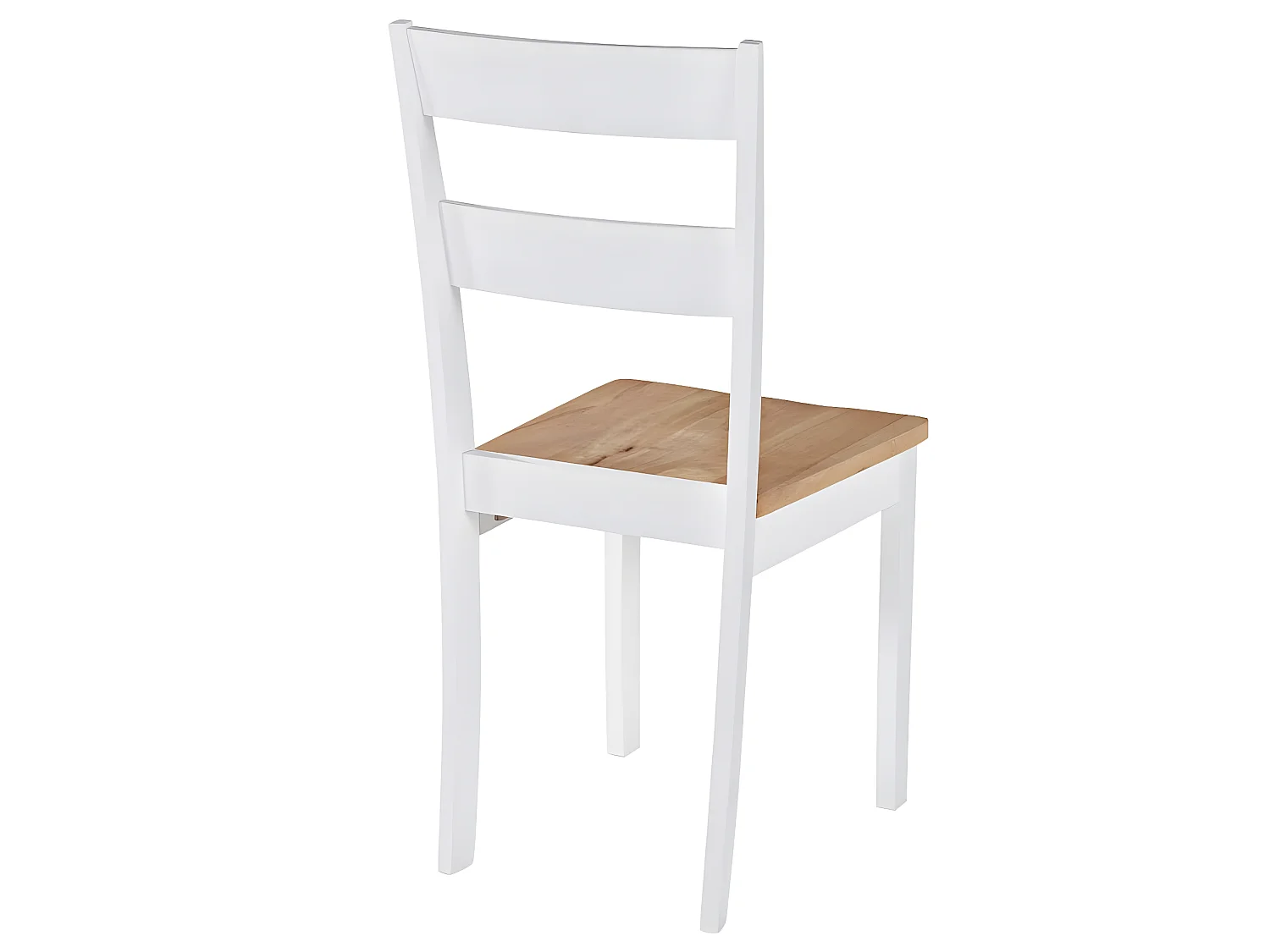 Lot de 2 chaises de salle à manger cuisine design classique bois d'hévéa massif blanc CDS020162