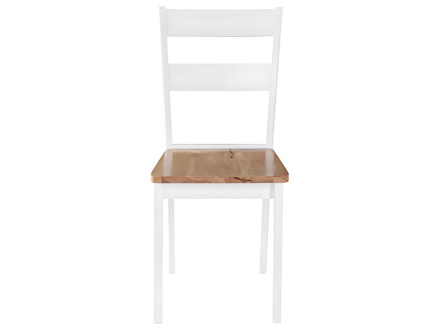 Lot de 2 chaises de salle à manger cuisine design classique bois d'hévéa massif blanc CDS020162