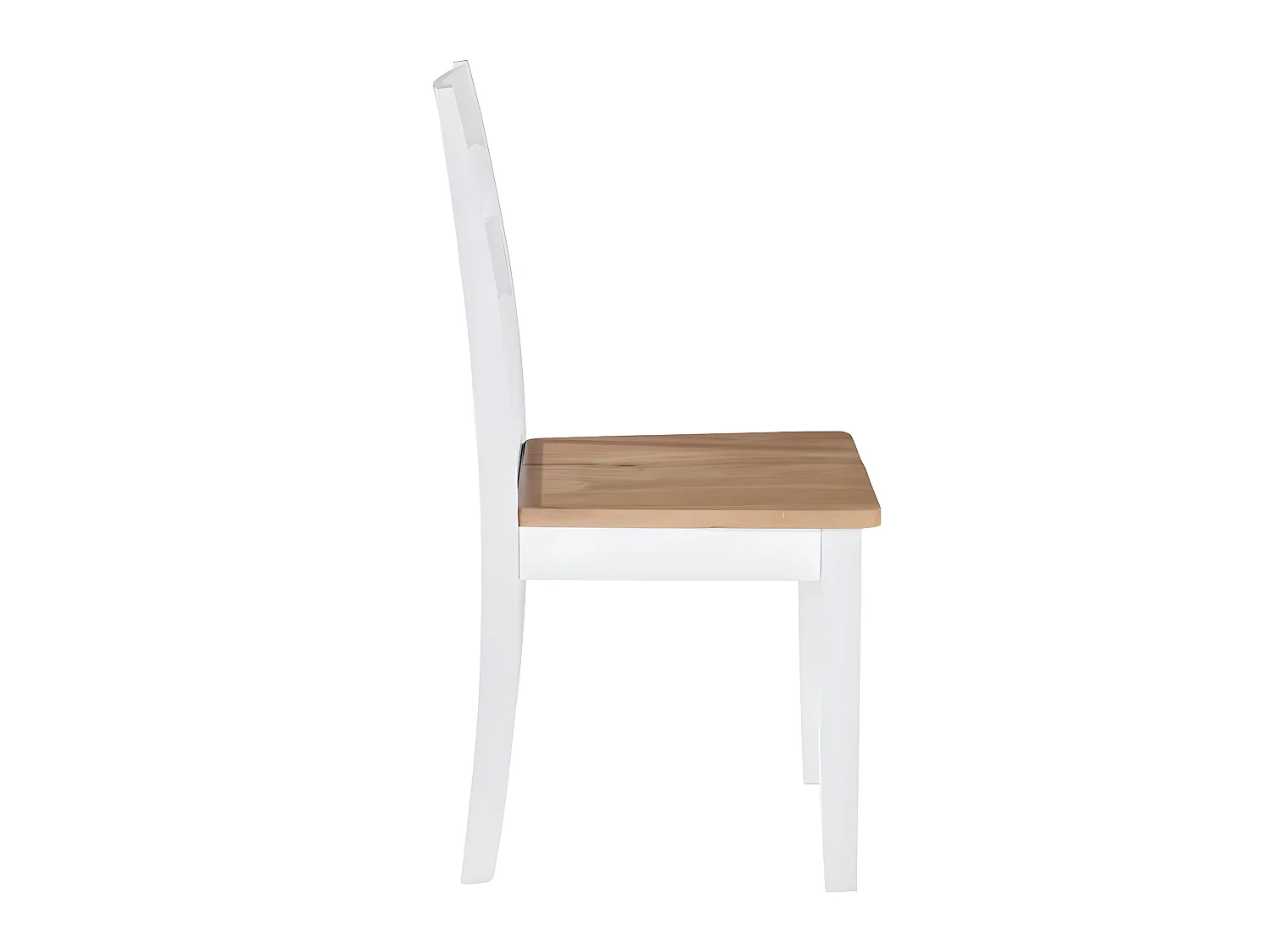 Lot de 4 chaises de salle à manger cuisine design classique bois d'hévéa massif blanc CDS021228