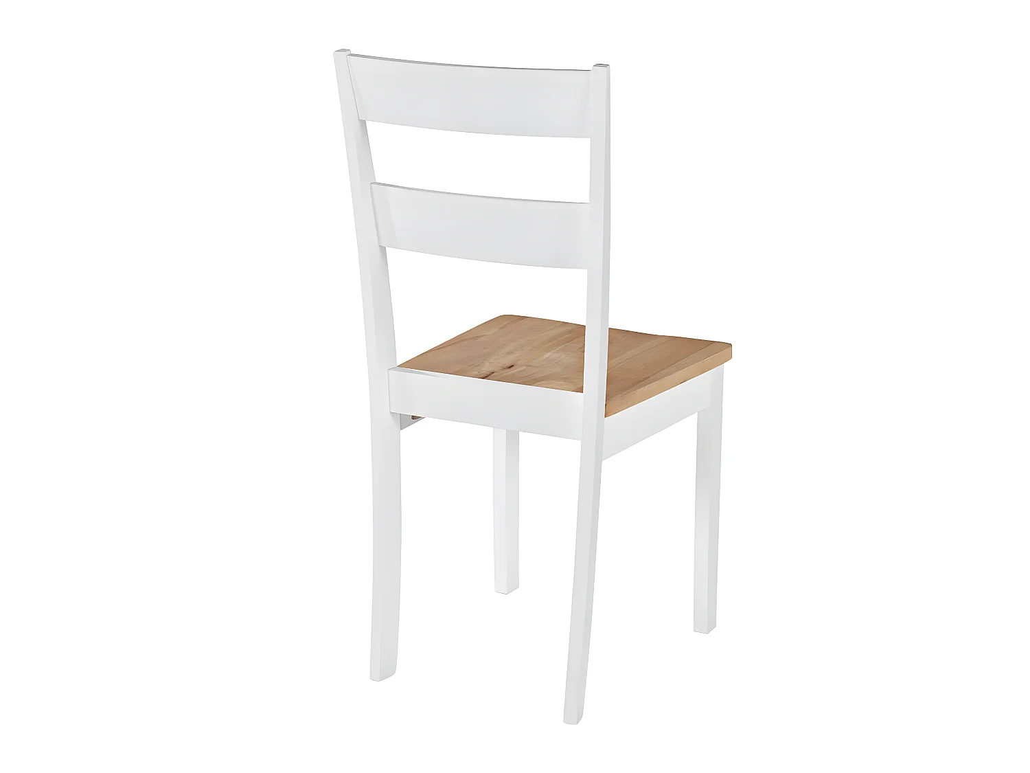 Lot de 4 chaises de salle à manger cuisine design classique bois d'hévéa massif blanc CDS021228