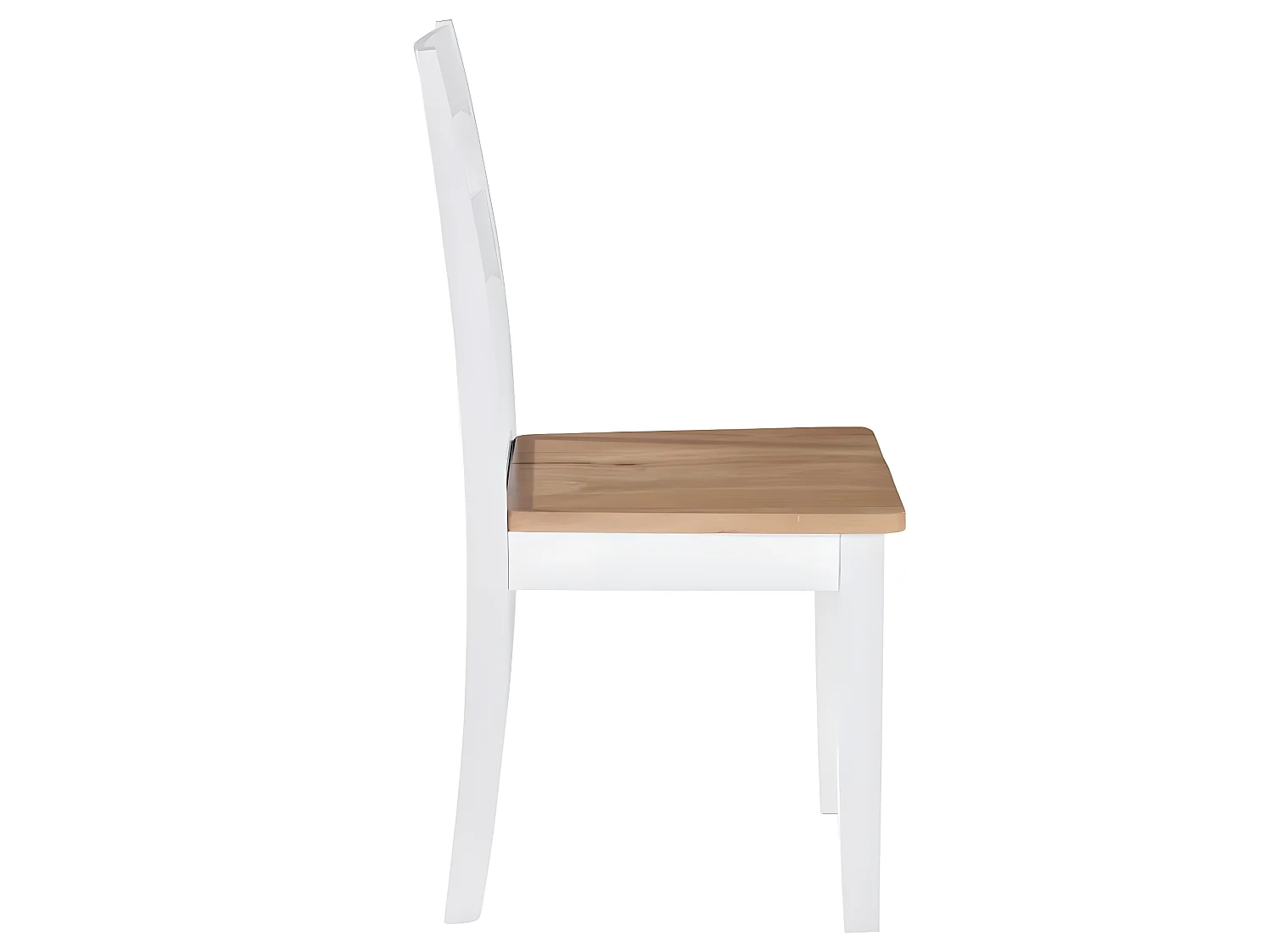 Lot de 4 chaises de salle à manger cuisine design classique bois d'hévéa massif blanc CDS021228