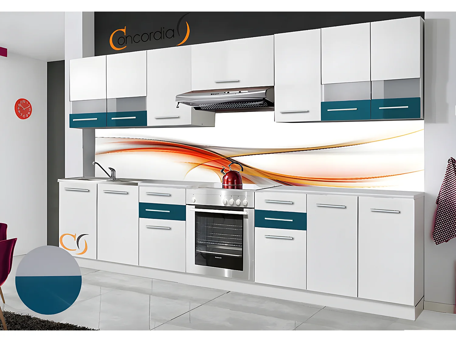 IONA | Cucina Lineare Completa 3 m 9 pz + Piano di Lavoro INCLUSI | Set di mobili da cucina | Set da cucina