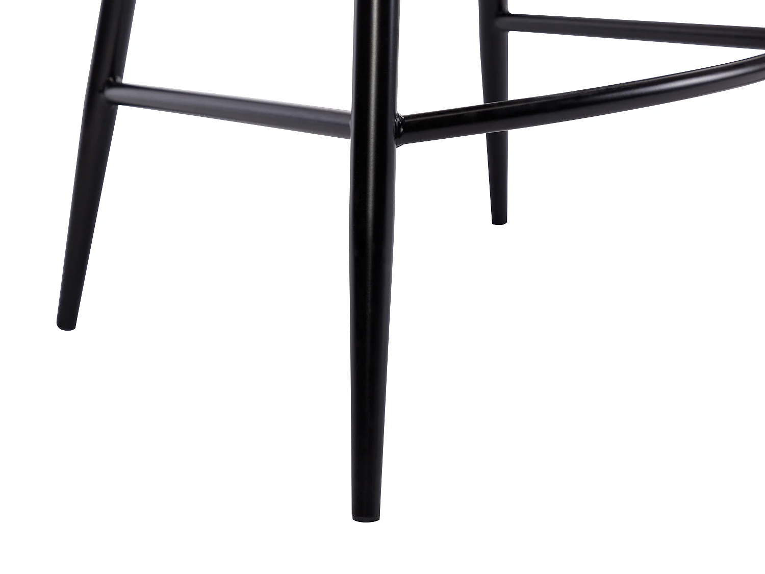 Sgabello da bar in Velluto a coste e Metallo Nero Panna - Lotto di 2 - MASURIE