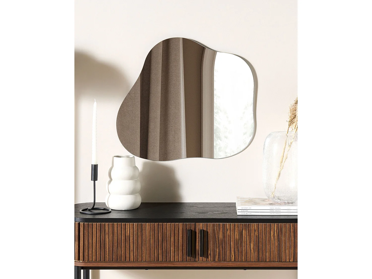 Wandspiegel BAGNEUX 50 cm 55 cm Silber
