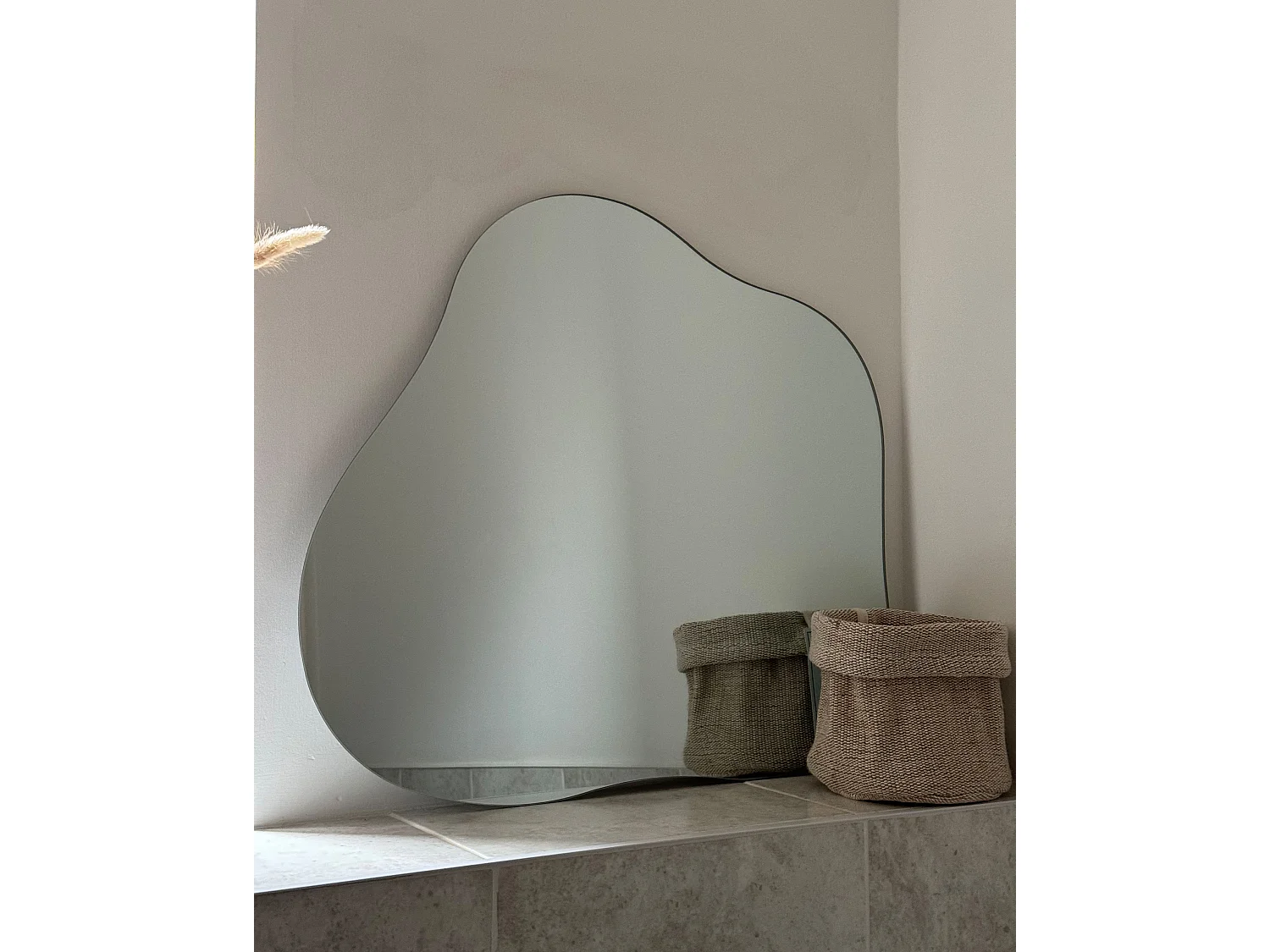 Wandspiegel BAGNEUX 50 cm 55 cm Silber