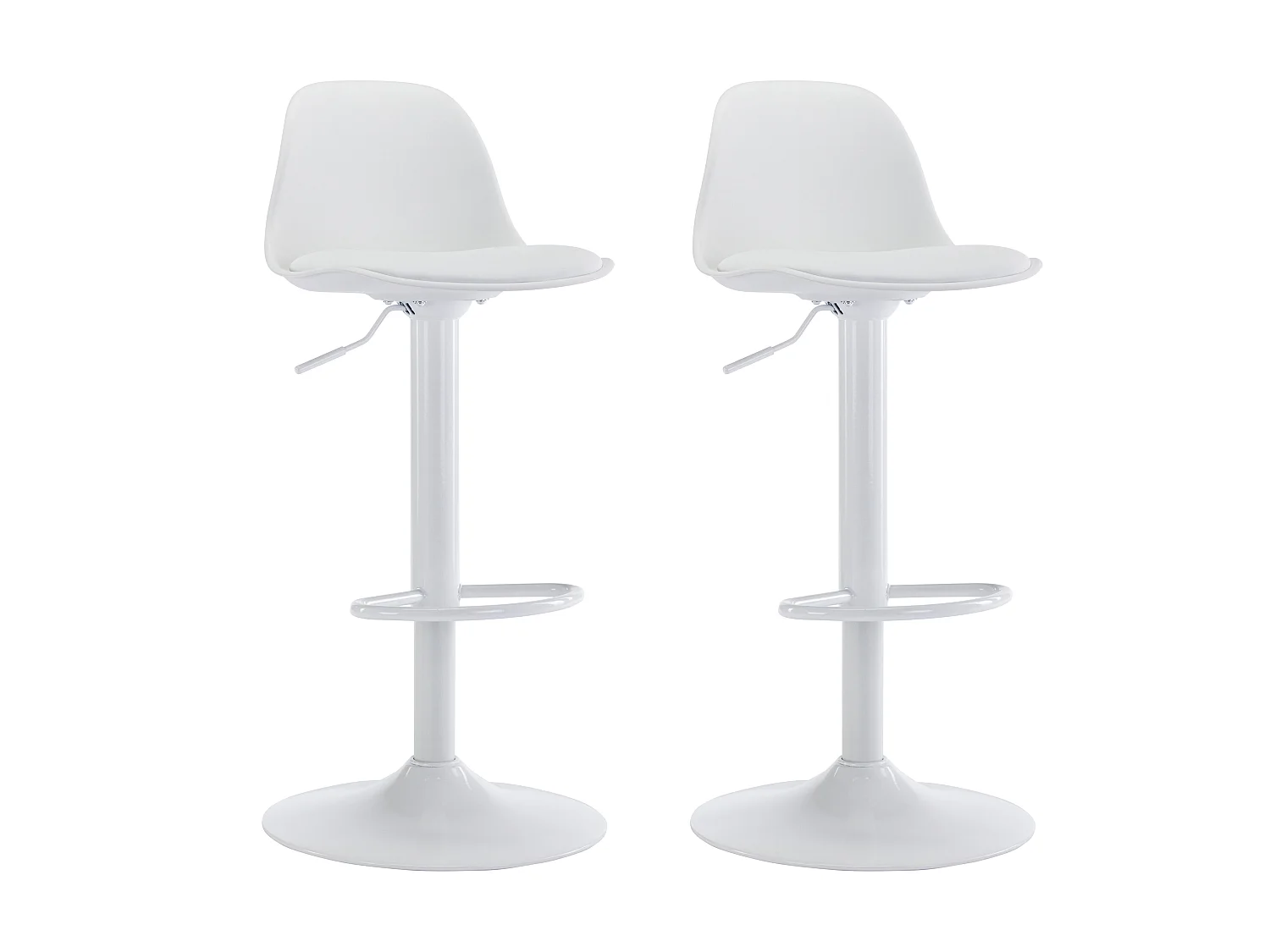 Sgabello da bar in Polipropilene e Metallo Bianco - Lotto di 2 - XAFY