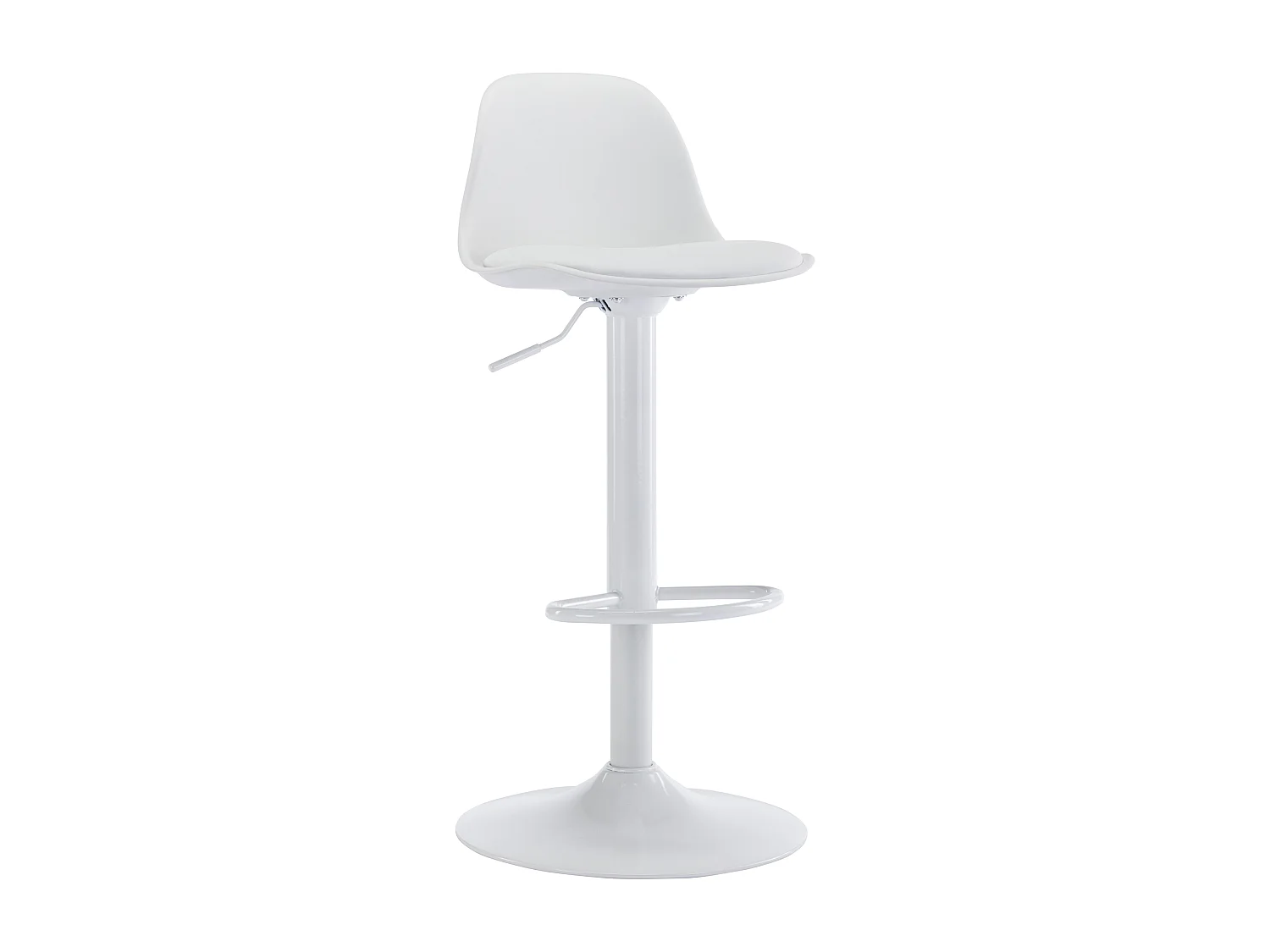 Lot de 2 tabourets de bar en polypropylène et métal - Hauteur réglable - Blanc - XAFY