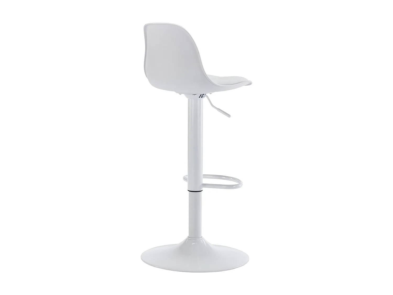 Lot de 2 tabourets de bar en polypropylène et métal - Hauteur réglable - Blanc - XAFY
