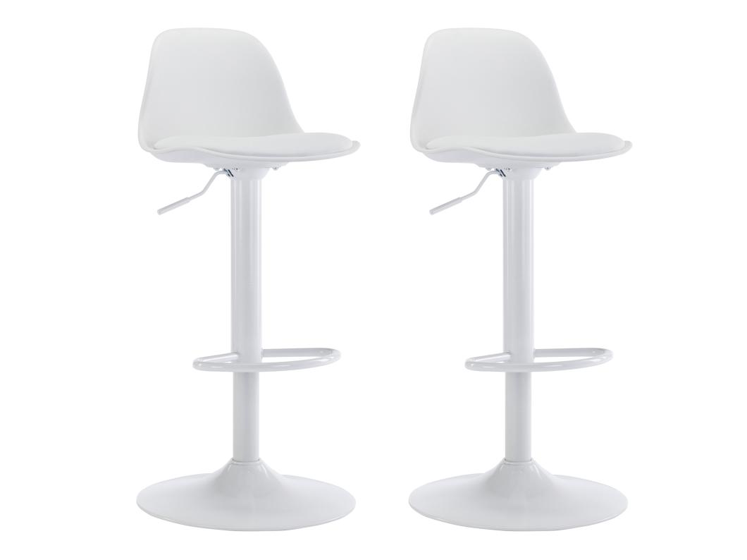 Barhocker 2er-Set - Polypropylen & Metall - Weiß - XAFY