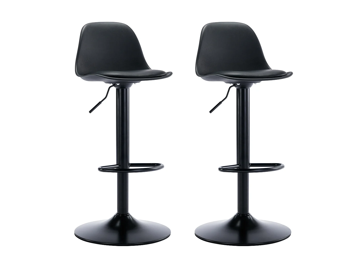 Lote de 2 taburetes de bar de polipropileno y metal - Negro - XAFY