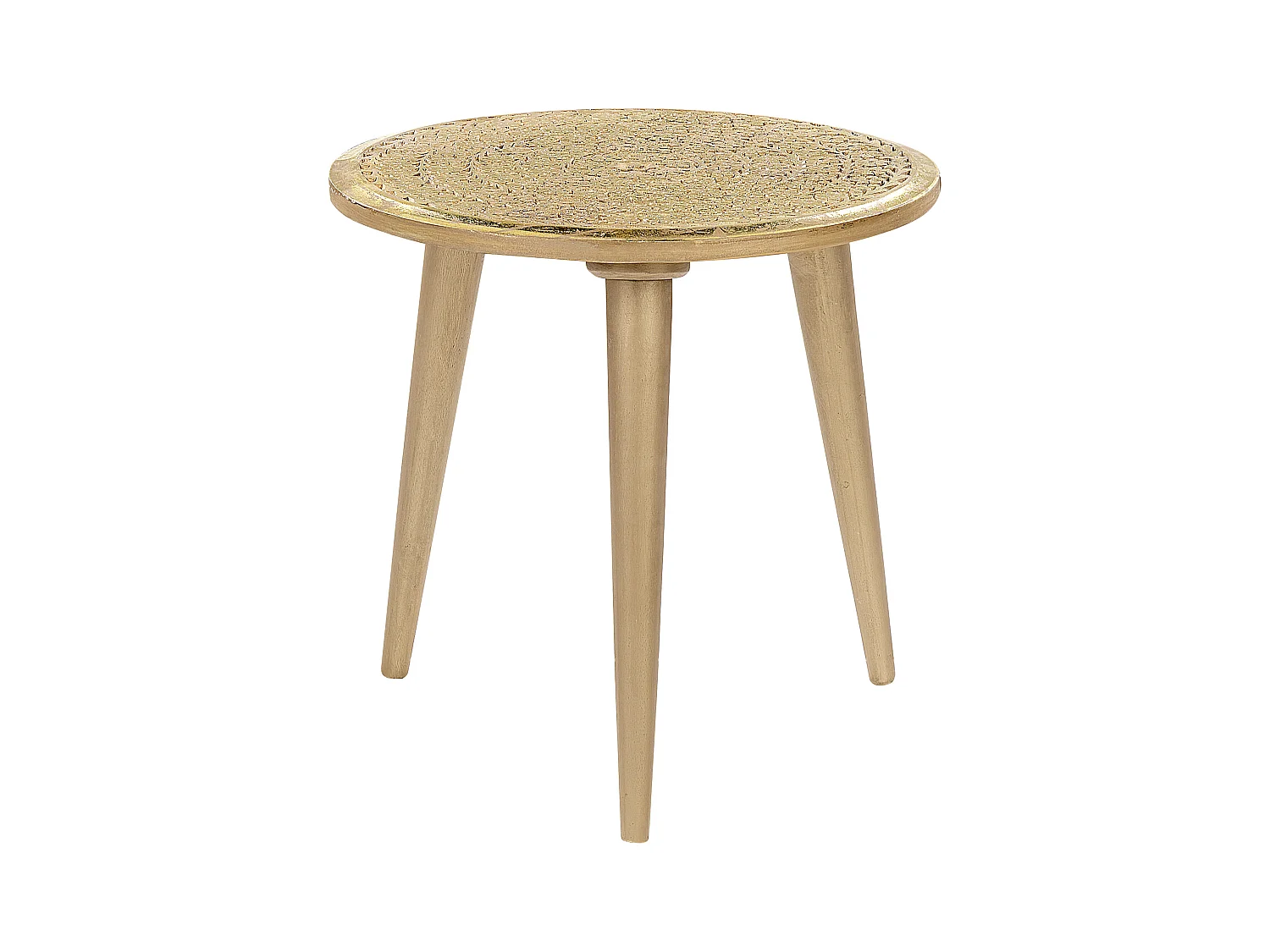Set van 2 bijzettafels NARRA Mangohout Goud