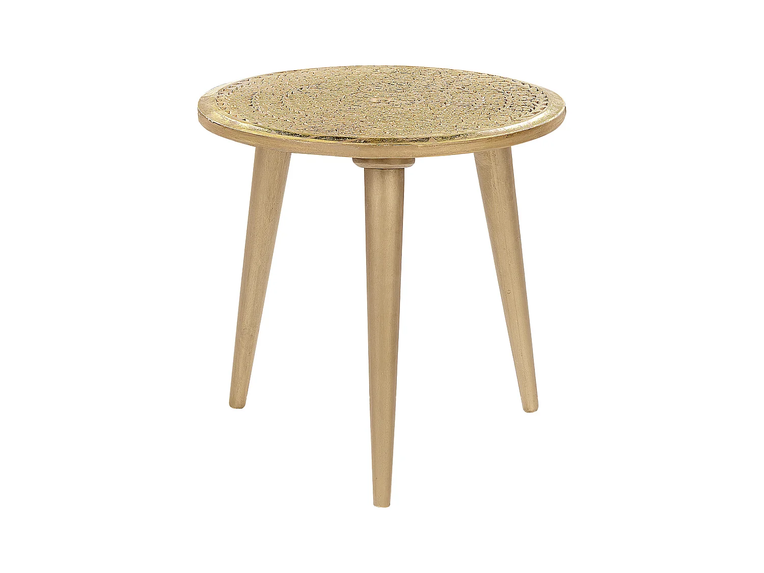 Set van 2 bijzettafels NARRA Mangohout Goud