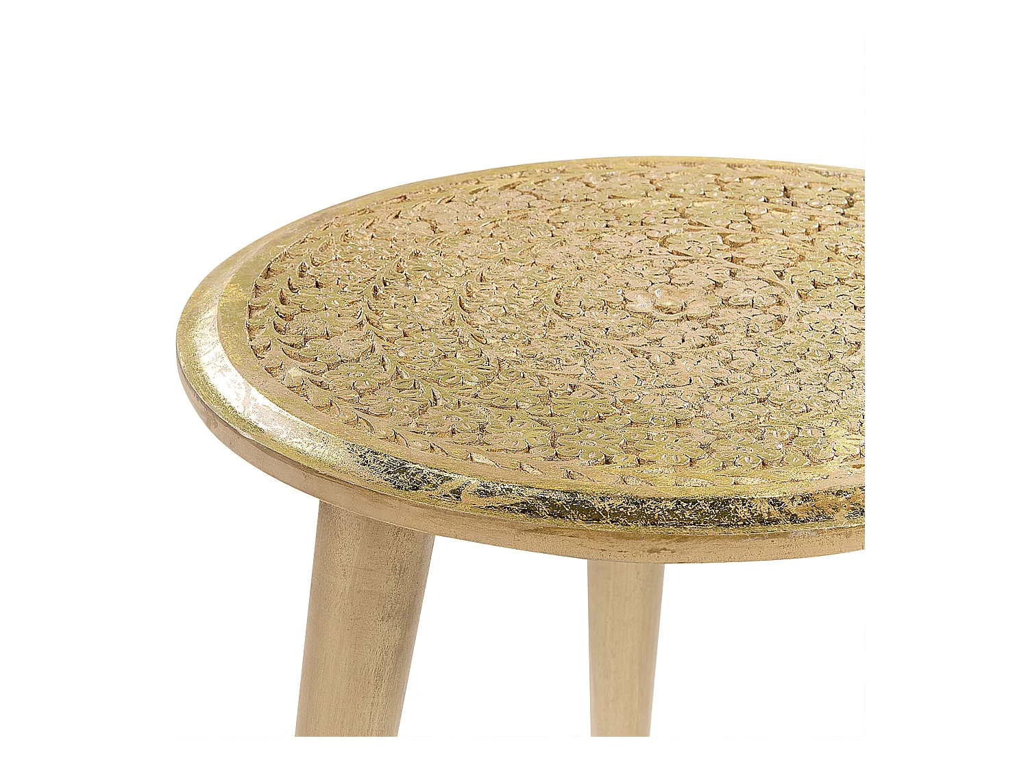 Set van 2 bijzettafels NARRA Mangohout Goud