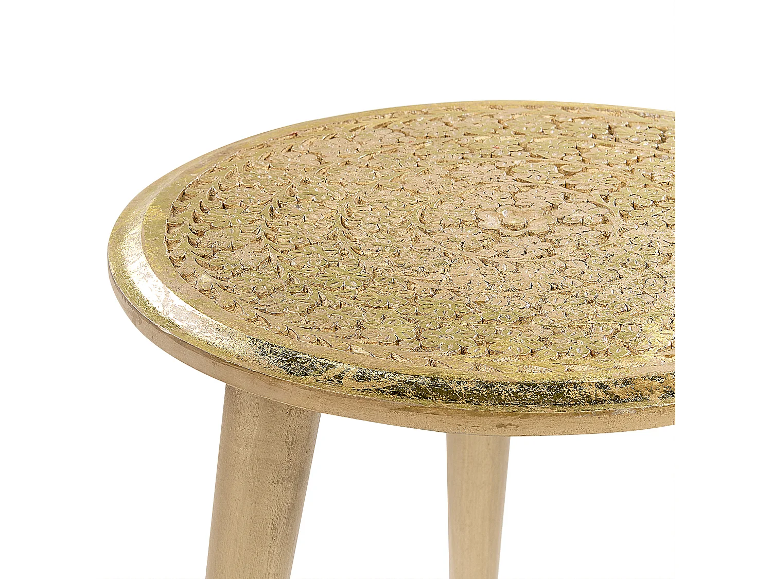 Set van 2 bijzettafels NARRA Mangohout Goud