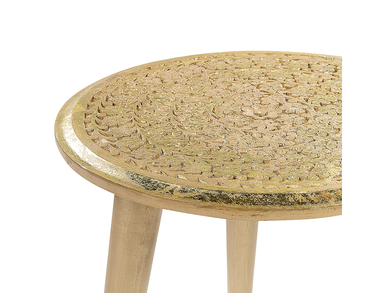 Lot de 2 tables d\'appoint NARRA Bois de manguier Doré