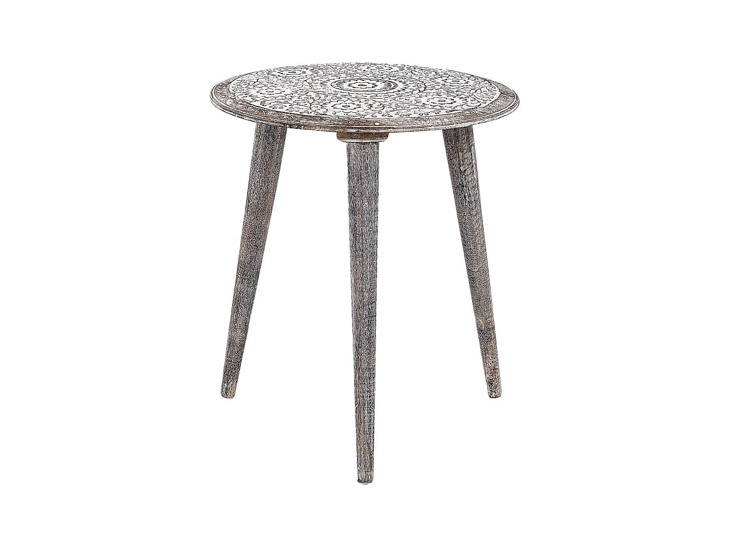 Set van 2 bijzettafels BARJU Mangohout Wit